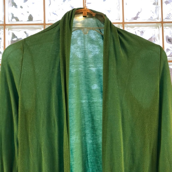 41 Hawthorn Drape Front Blue-Green Light Cardigan - Picture 3 of 5